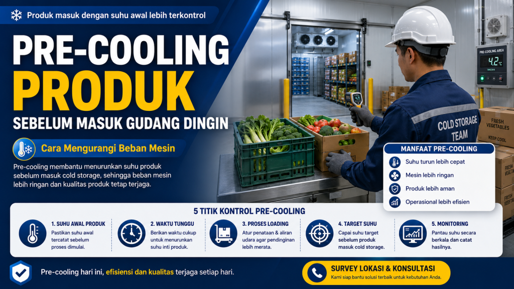 pre-cooling produk sebelum masuk gudang dingin