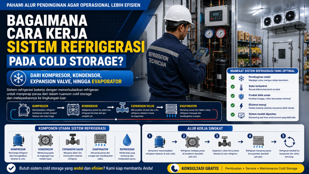 cara kerja sistem refrigerasi cold storage