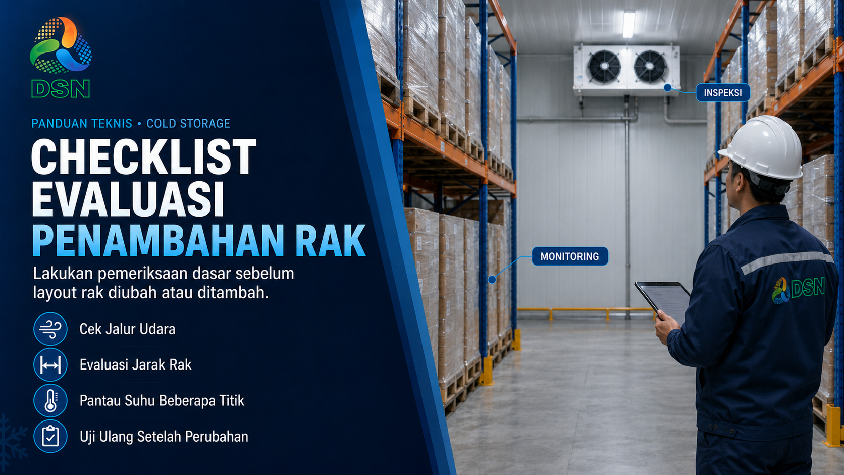 Penambahan rak cold storage yang menghambat airflow dari evaporator