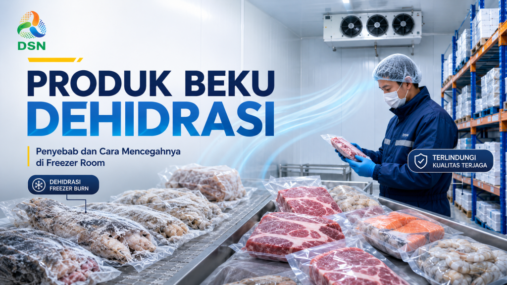 Produk beku dehidrasi dan freezer burn pada seafood di dalam freezer room