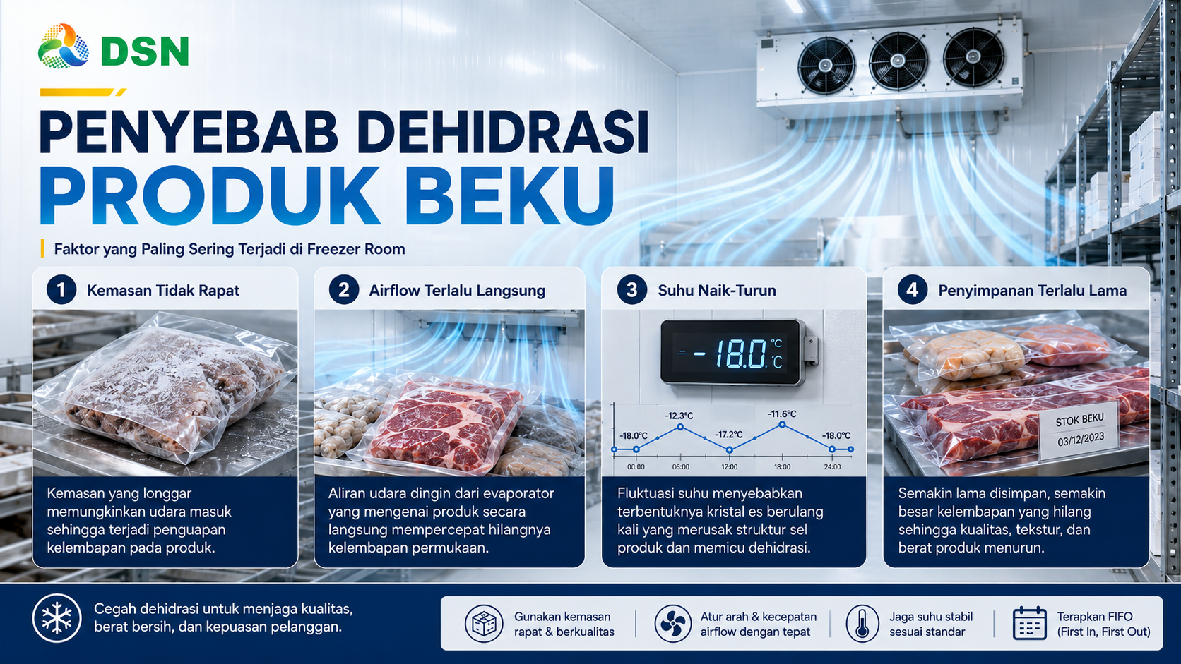 penyebab dehidrasi produk beku