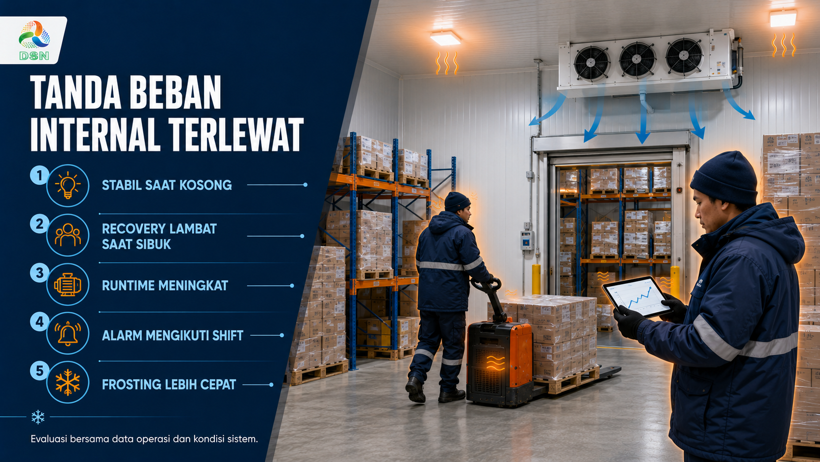 Tanda beban internal terlewat: recovery lambat, runtime meningkat, dan alarm mengikuti shift