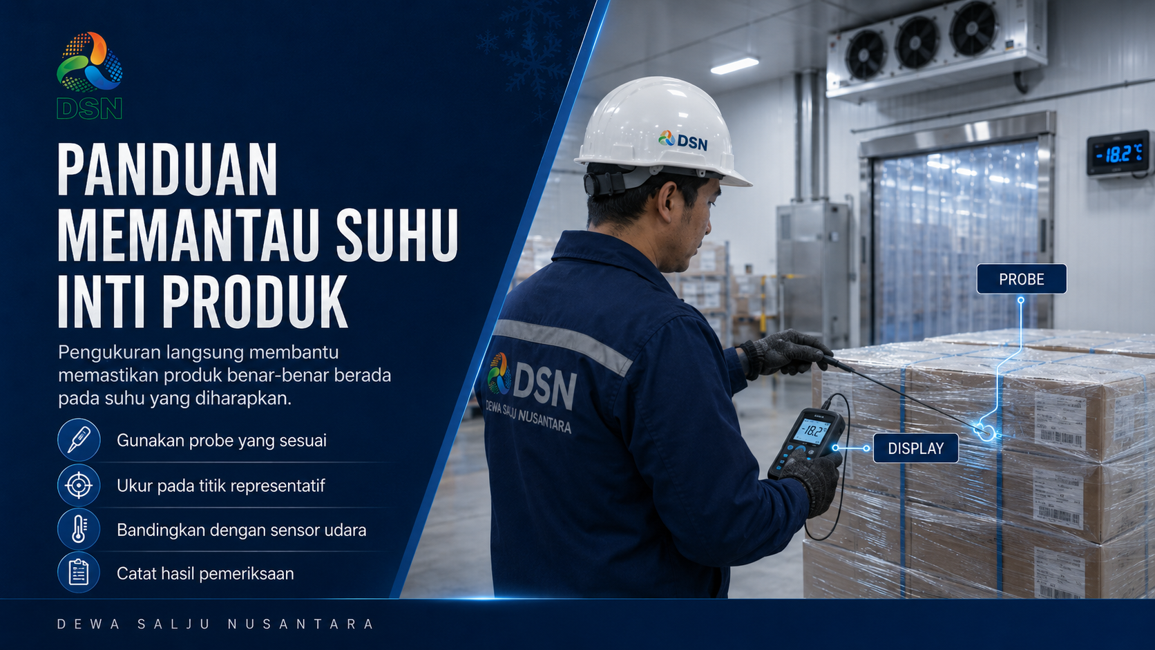 Alur evaluasi sensor udara, airflow, dan suhu produk cold storage
