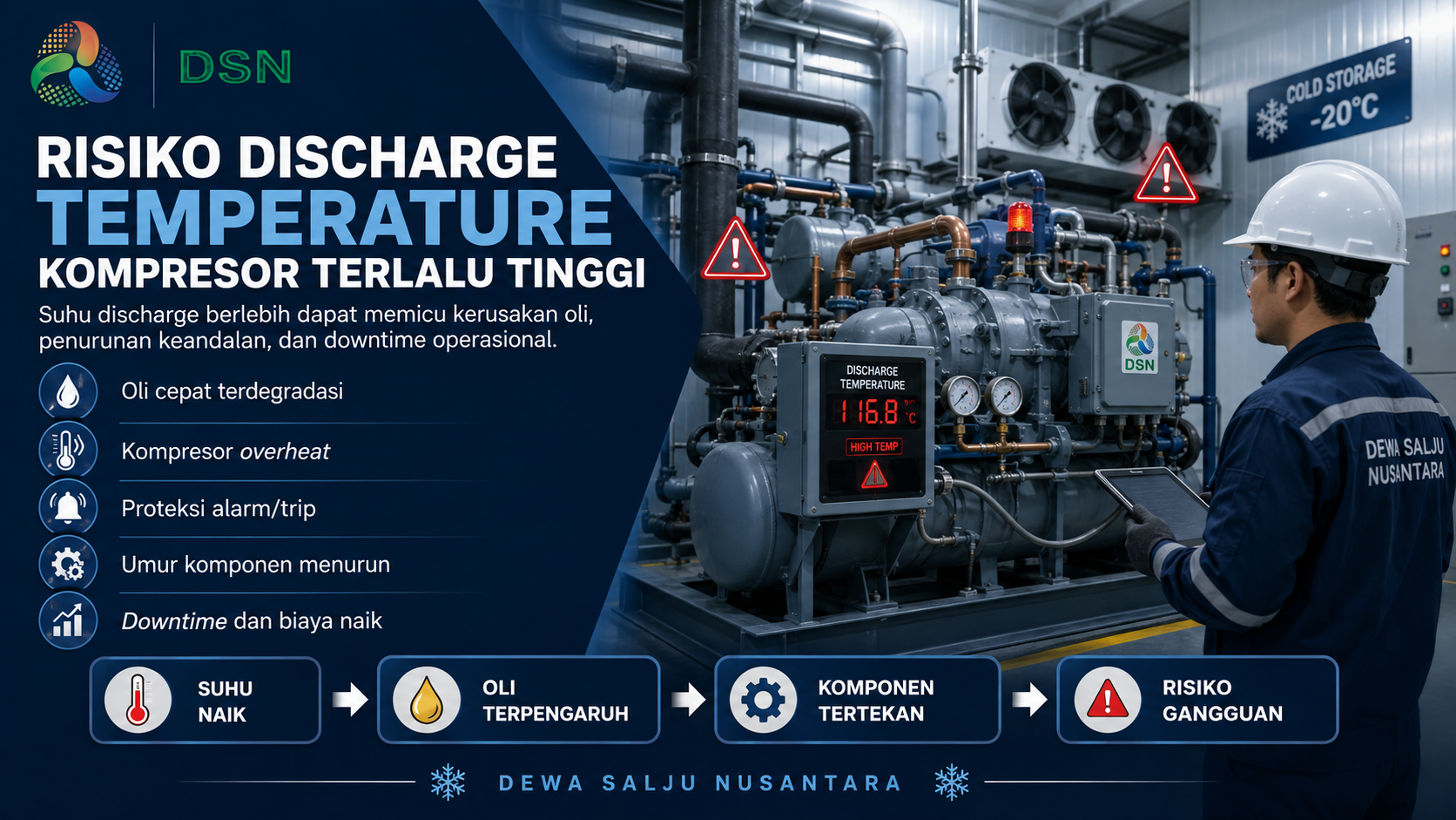 Ilustrasi alat pemeriksaan discharge temperature kompresor