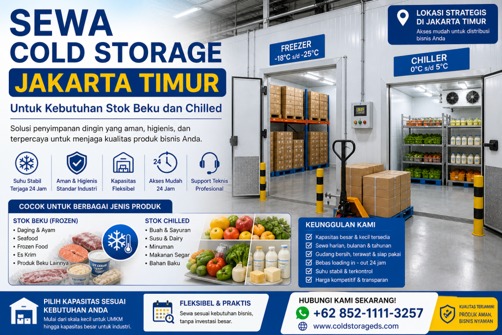 Sewa Cold storage jakarta timur untuk stok beku