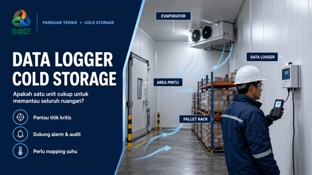 Jumlah data logger cold storage untuk monitoring suhu seluruh ruangan