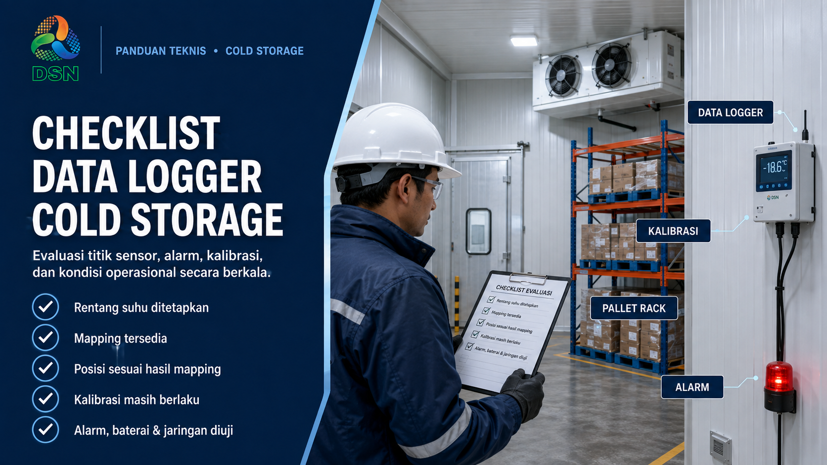 Jumlah data logger cold storage untuk monitoring suhu seluruh ruangan