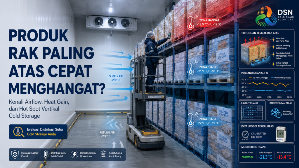 produk di rak paling atas cold storage