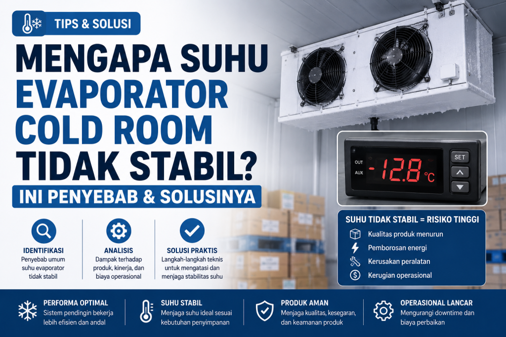 suhu evaporator cold room tidak stabil