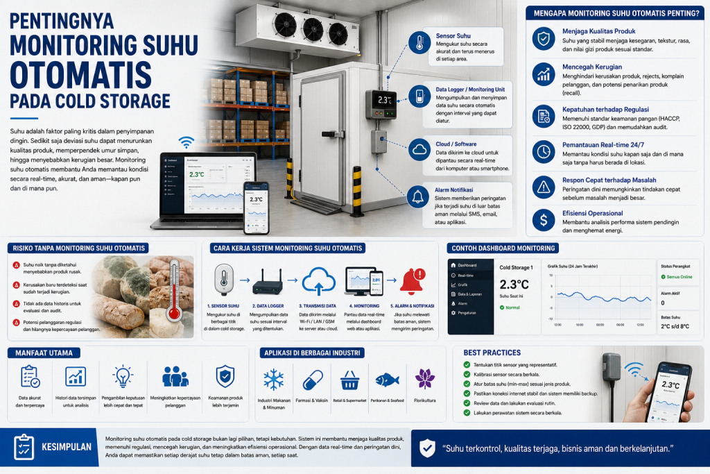 monitoring suhu otomatis pada cold storage