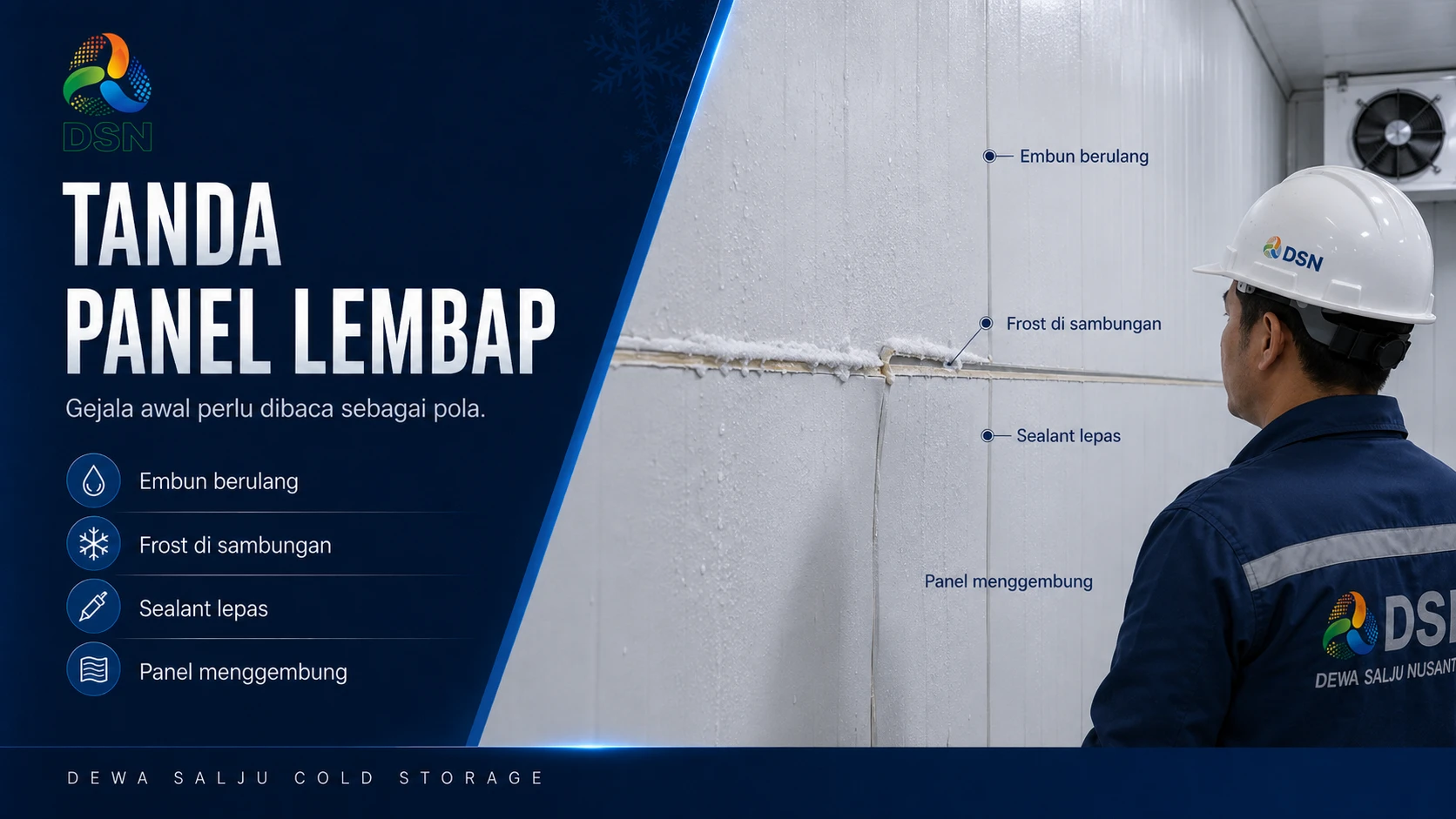 Panduan mengenali tanda panel cold storage lembap